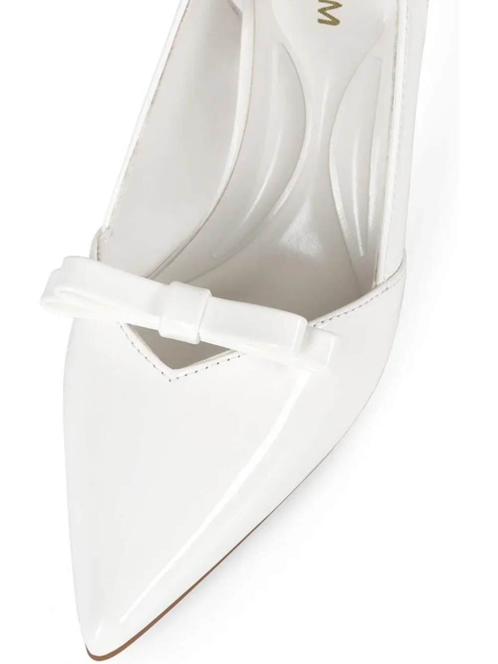 Women's White Comfortable Slingback Closed Pointed Toe 3 inch Kitten Heels Pumps